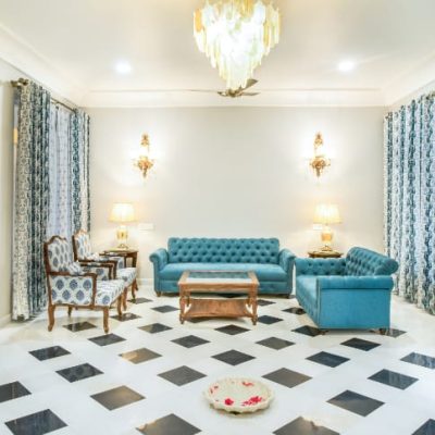 Hotel lobby and reception at Chez Lavania — hotels in Udaipur near Lake Pichola